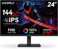 24 Inch Gaming Monitor 144Hz Full HD 1920 x 1080p IPS Ultra-Slim Display with HDMI VGA, Adaptive Sync, 99% SRGB, VESA