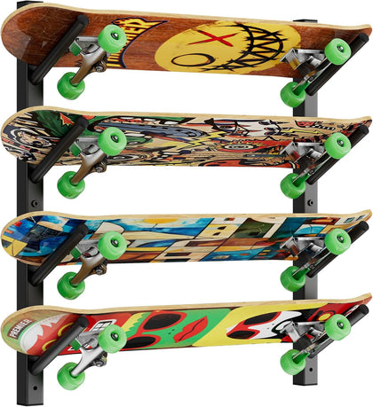 Skateboard Wall Mount, 6 Layer Skateboard Rack Holder, UHSD002B | Snowboard Wall Mount for Storage Longboard Deck