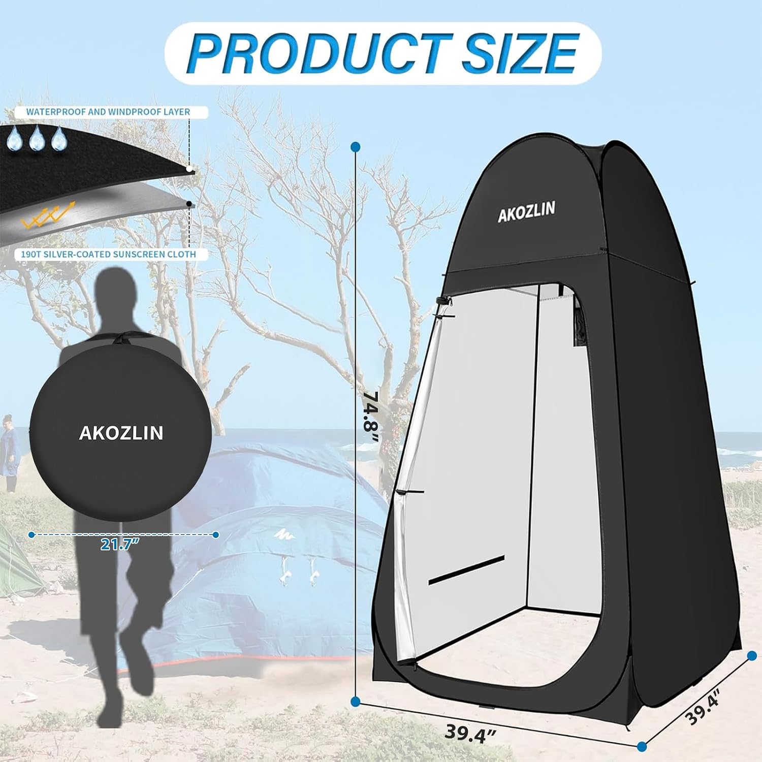 Portable Pop Up Shower Privacy Shelters Instant Tent Dressing Changing Outdoor Camping Toilet Tent