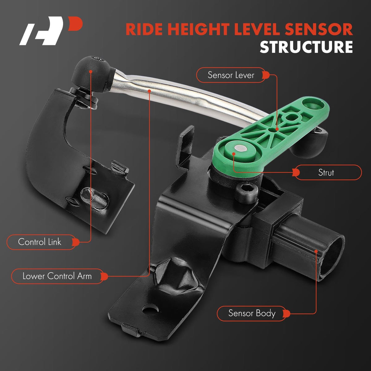A-Premium Front Ride Height Level Sensor, Compatible with Audi & Volkswagen