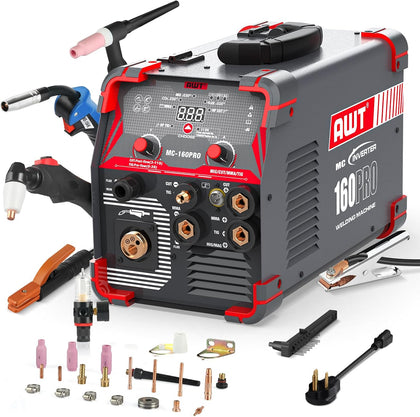 MIG Welding Machine,160A 5 in 1 MIG Welder Machine,110/220V | 5 in 1 Plasma Cutter Welder Combo HF TIG/Gas MIG/Flux