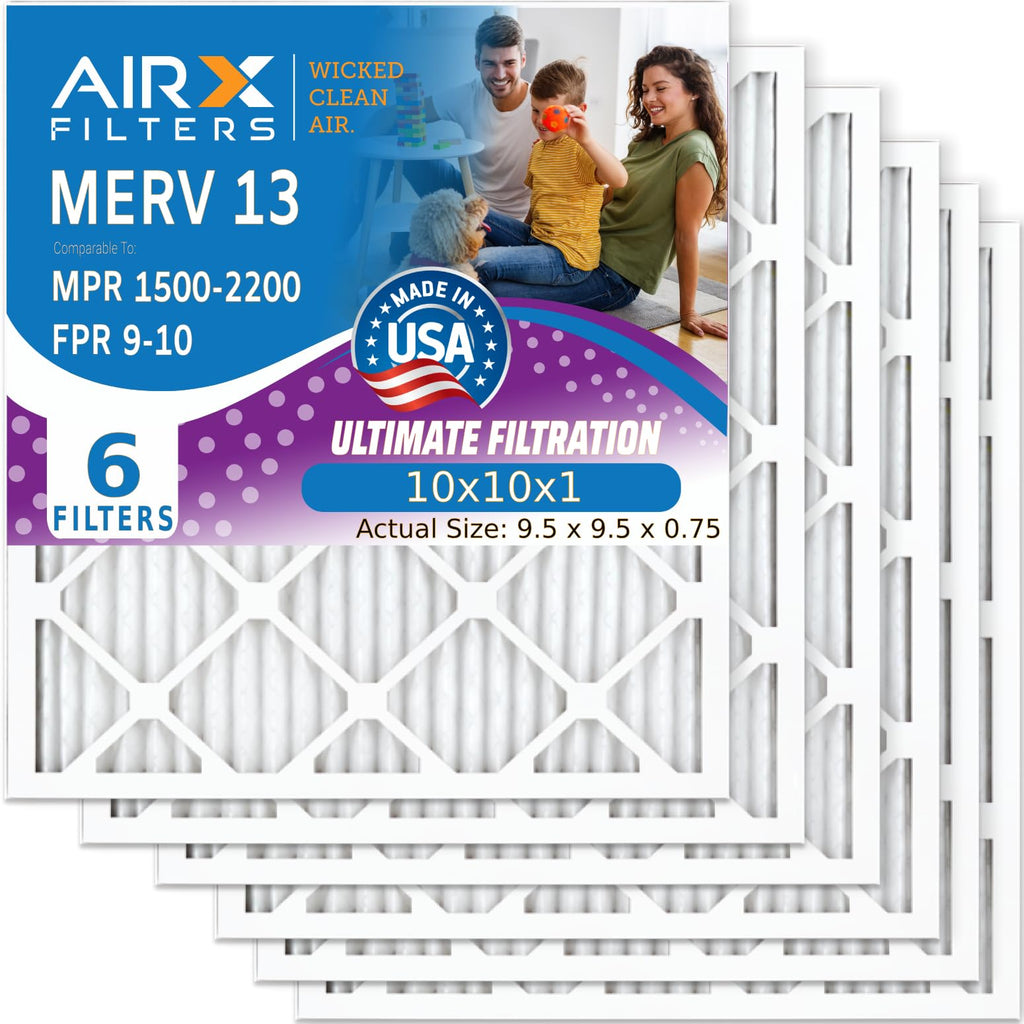 10x10x1 Furnace & AC Filter MERV 13 Health 6-Pack