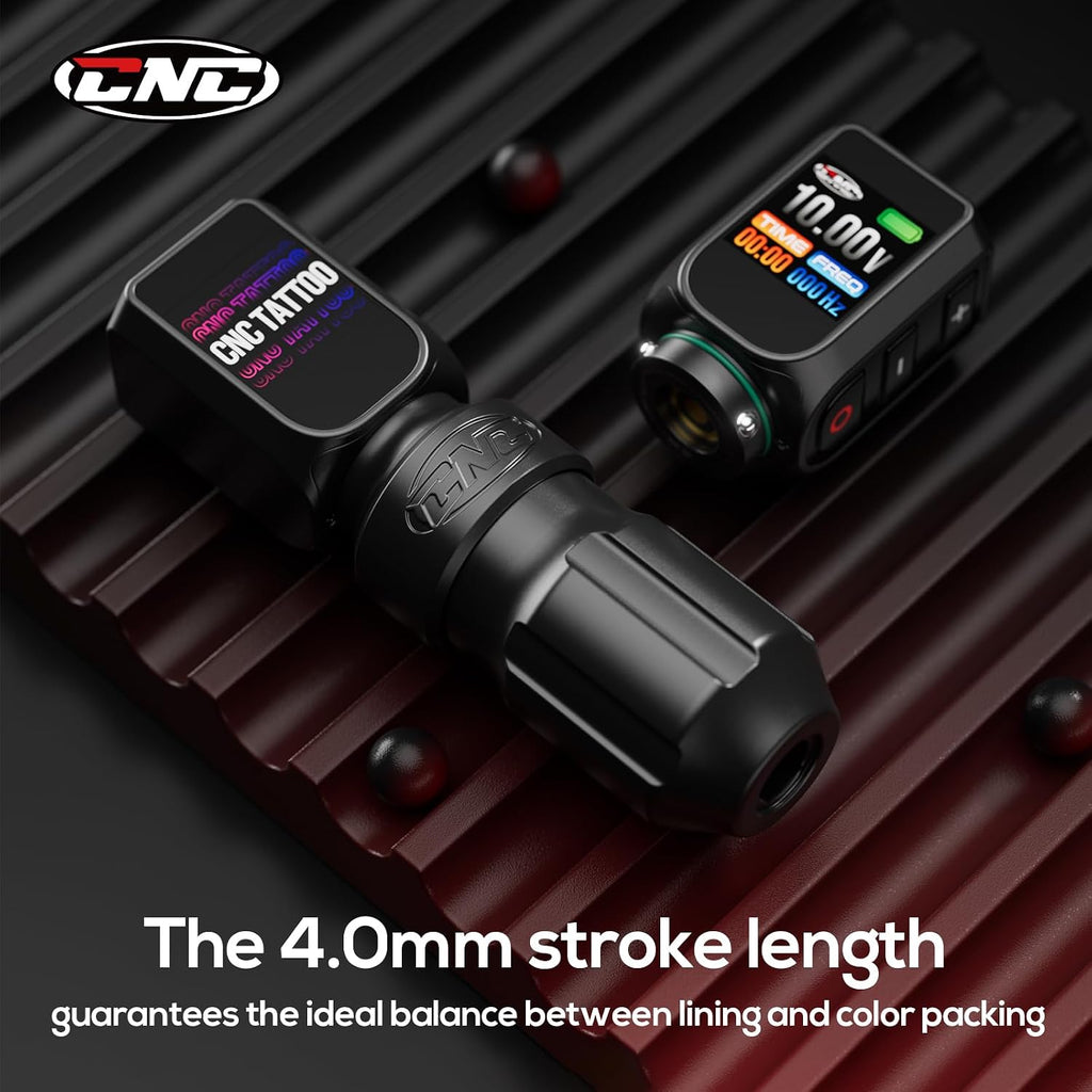 Wireless Tattoo Machine, Rotary Pen with 3200mAh Dual Batteries Power Supply Tattoo Gun LED Display 4.0 Stroke