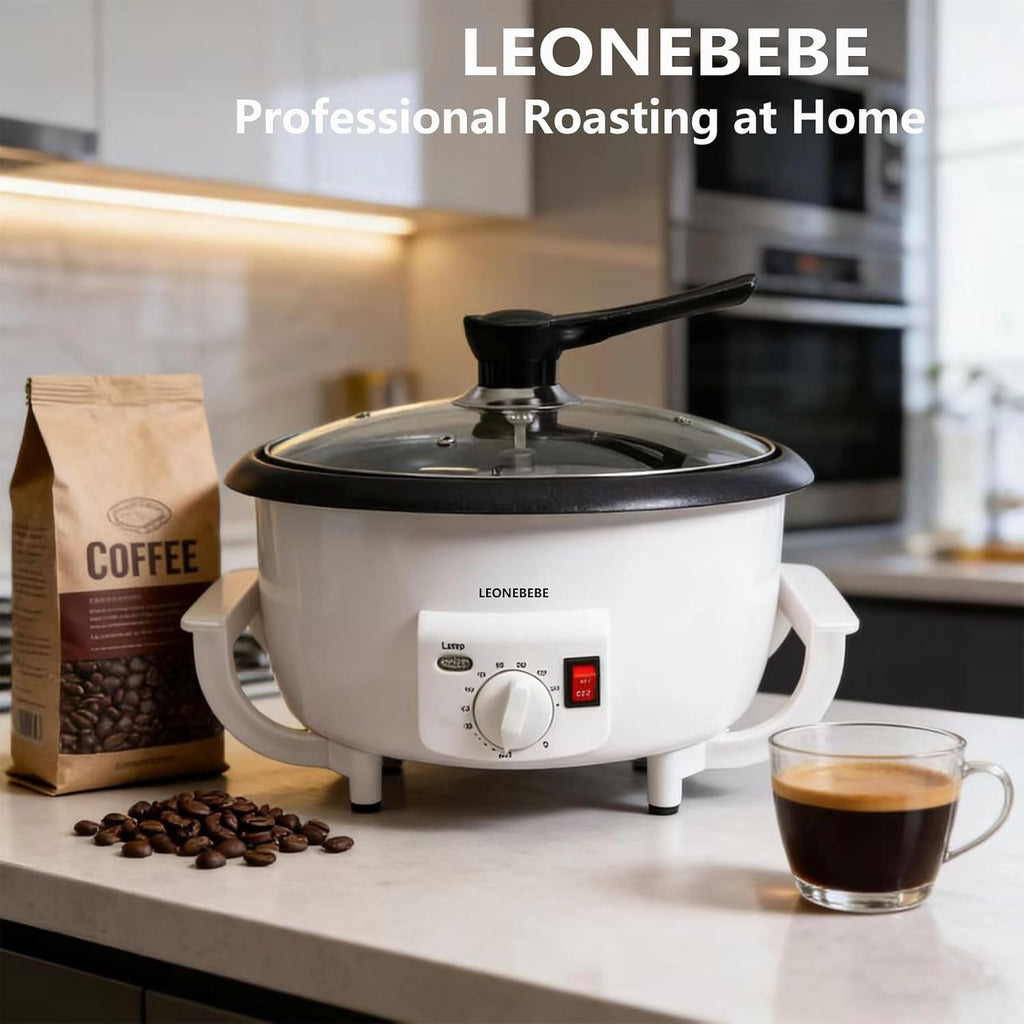 Home Coffee Roaster, Household Electric Coffee Bean Baker Nut Peanut Cashew Chestnuts Roasting Machine Adjustable