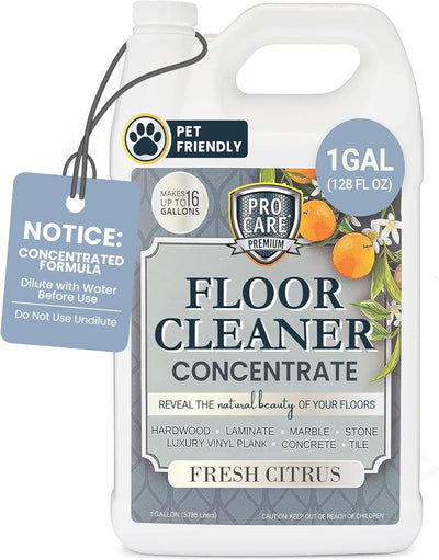 Citrus Floor Cleaner Concentrate (Made in USA) | Streak-free Cleaner for Vinyl, Wood, Tile, Stone & Laminate Floor