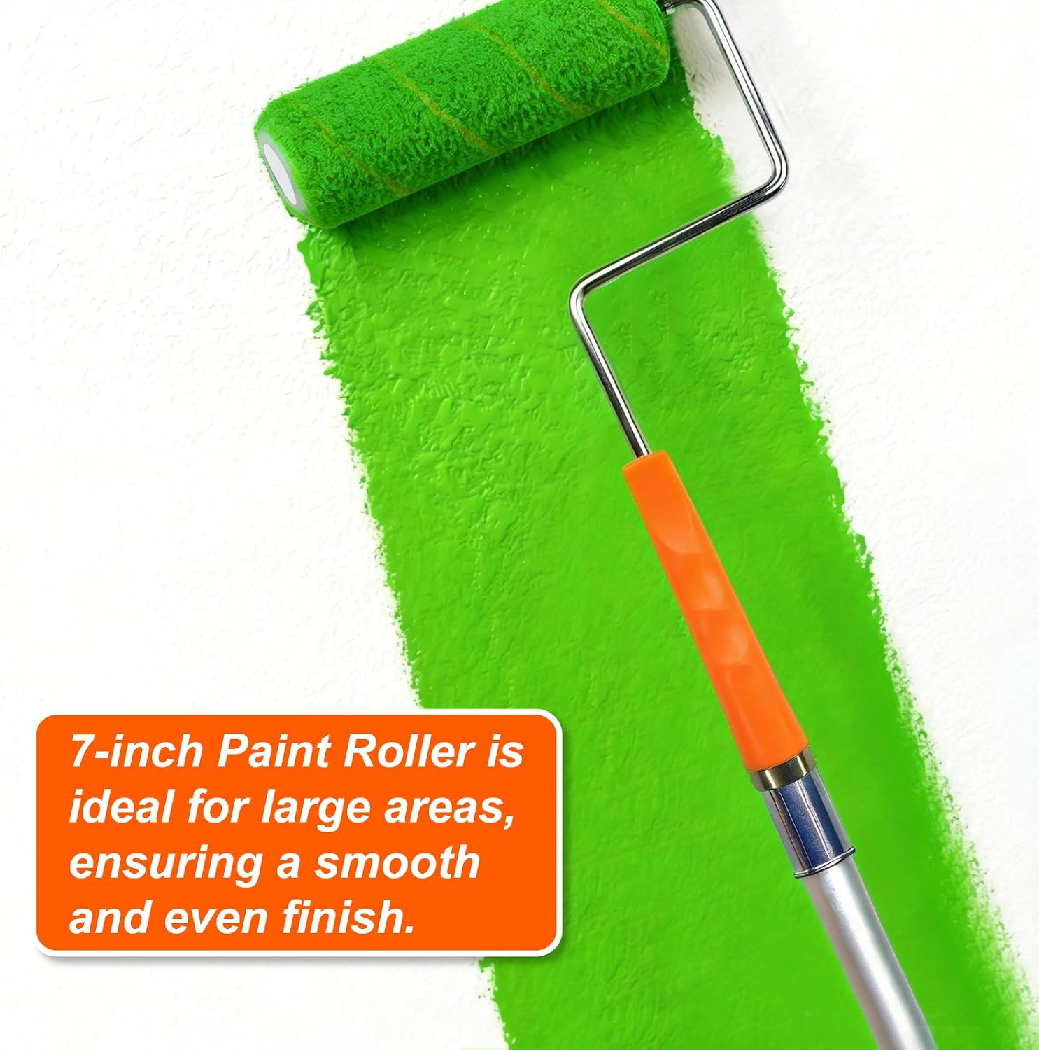 King Origin 10-Piece Paint Roller Kit with Extension Pole (4 ft), 7" Paint Roller Covers, Roller Frame, Paint Brush