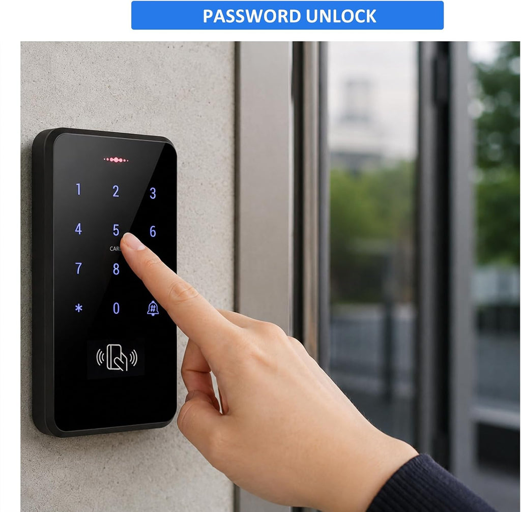 IP68 Waterproof Access Control System Kit, RFID Access Control Keypad with NC Fail-Safe Electric Door Strike, 12V