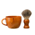 Shaving Brush Set Pure Badger Hair Shaving Brush with Solid Wood Handle and Wooden Shaving Soap Bowl for Men Easy to