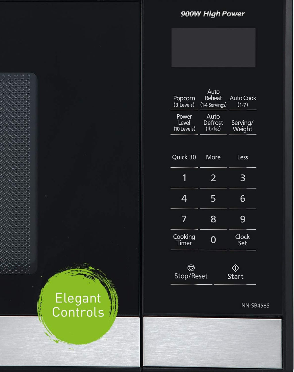 NN-SB458S Compact Microwave Oven, 0.9 cu.ft., Stainless Steel/Silver