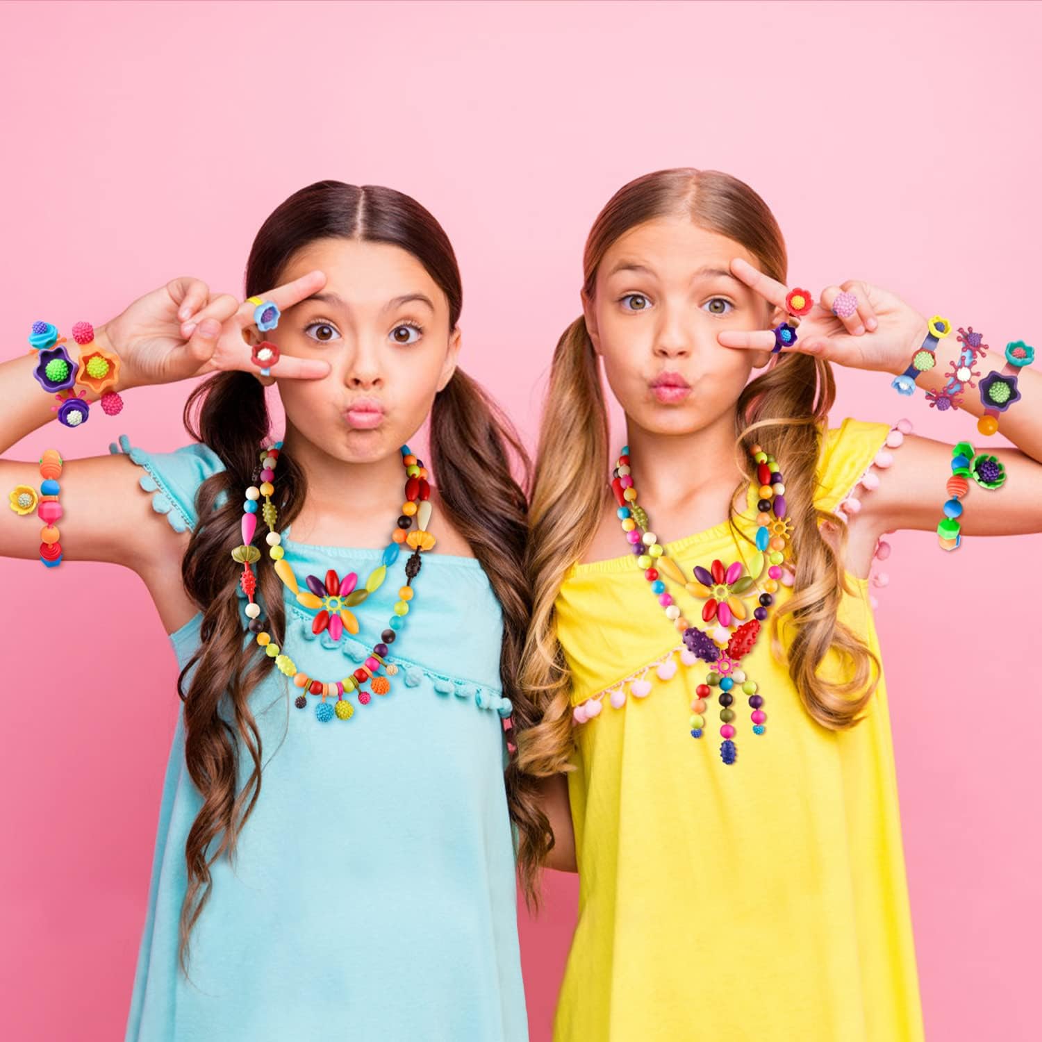 Girls Crafts Jewelry Making Kit for Toddlers - Pop Beads Toys Sets for Little Kids Age 3 4 5 6 Year Old, Ideas