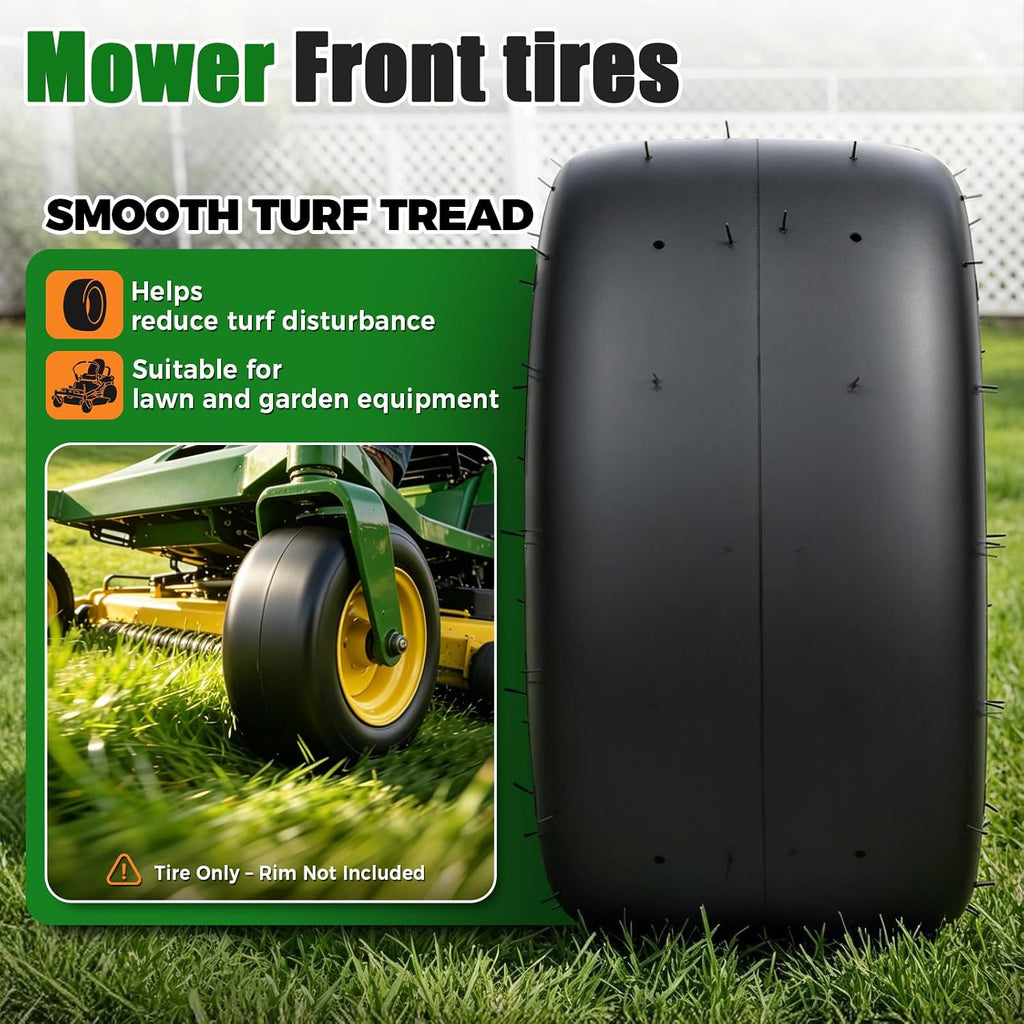 13x6.50-6 Lawn Mower Tires, Smooth 4PR Tubeless, Set of 2 | 13x6.5-6 for zero-turn mowers, garden tractors, golf
