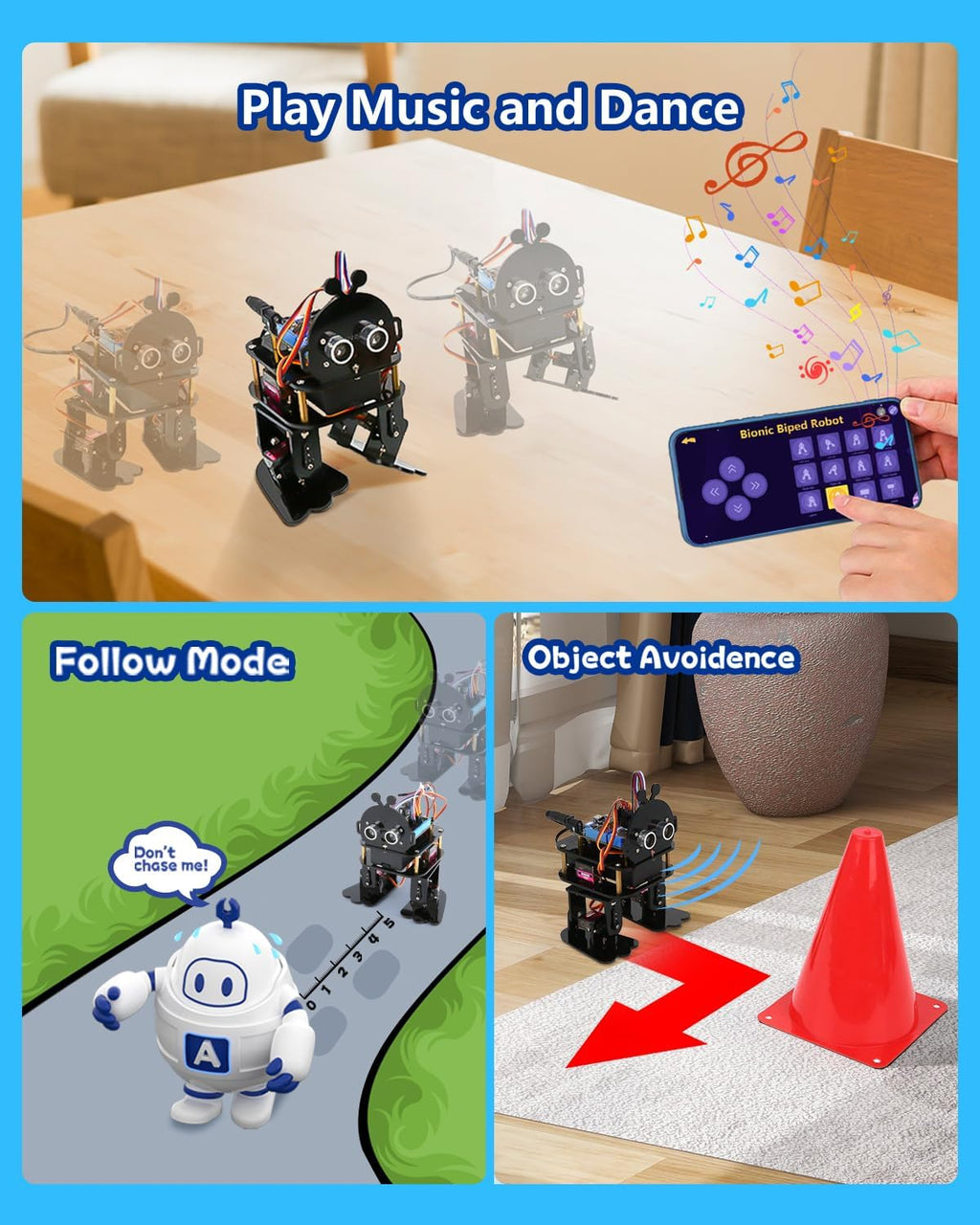 Biped Robot Kit STEM Toys Science Kit for Kids, Bionic Bipedal Robotics Programmable Coding Crafts Set for Arduino