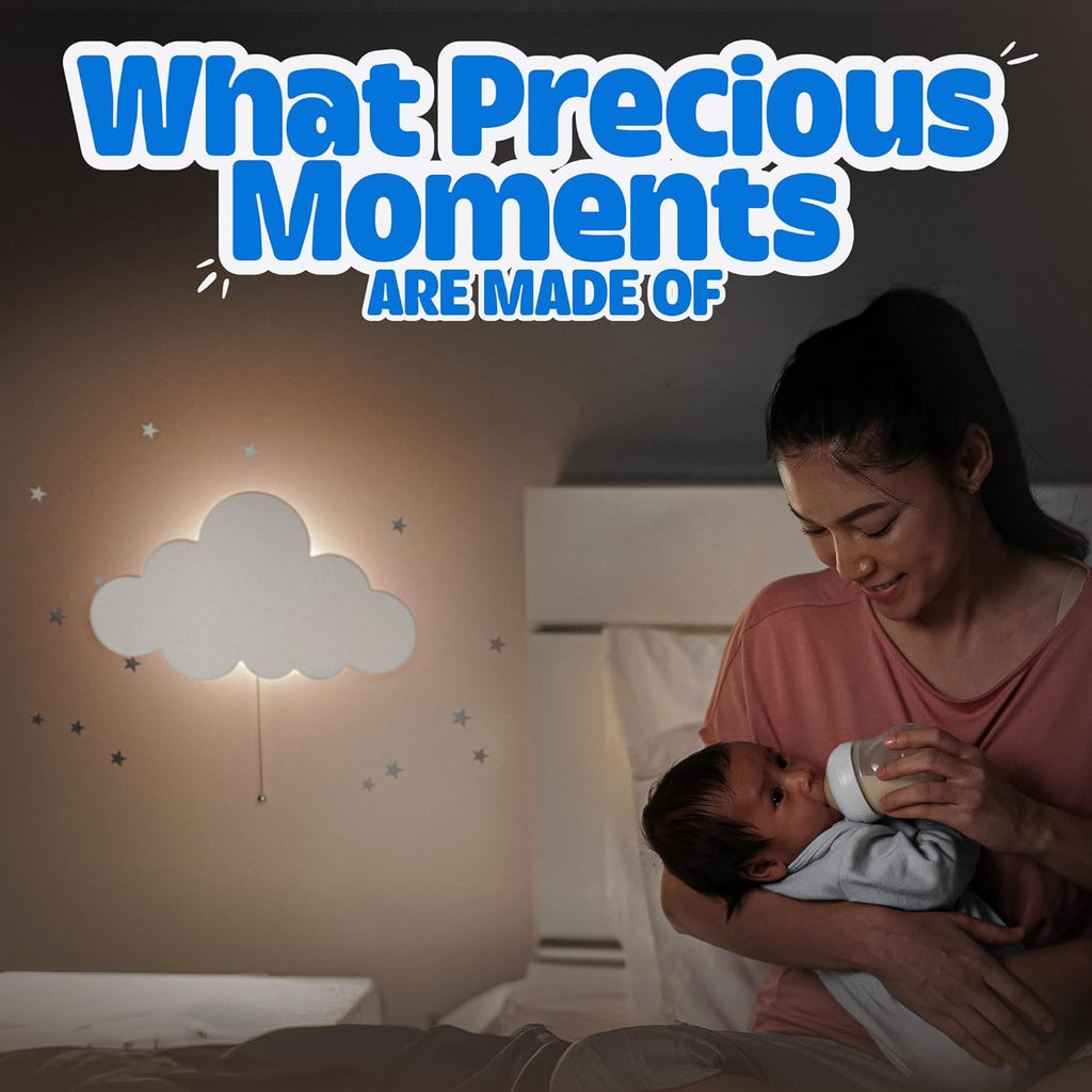 Floating Cloud Wall Lamp for Baby Nursery | Cute Floating Cloud Lamp for Kids Bedroom | Battery-Operated Hanging