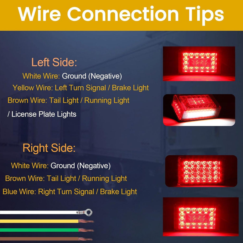 6" LED Trailer Light Kit, Submersible 12V Boat Trailer Lights