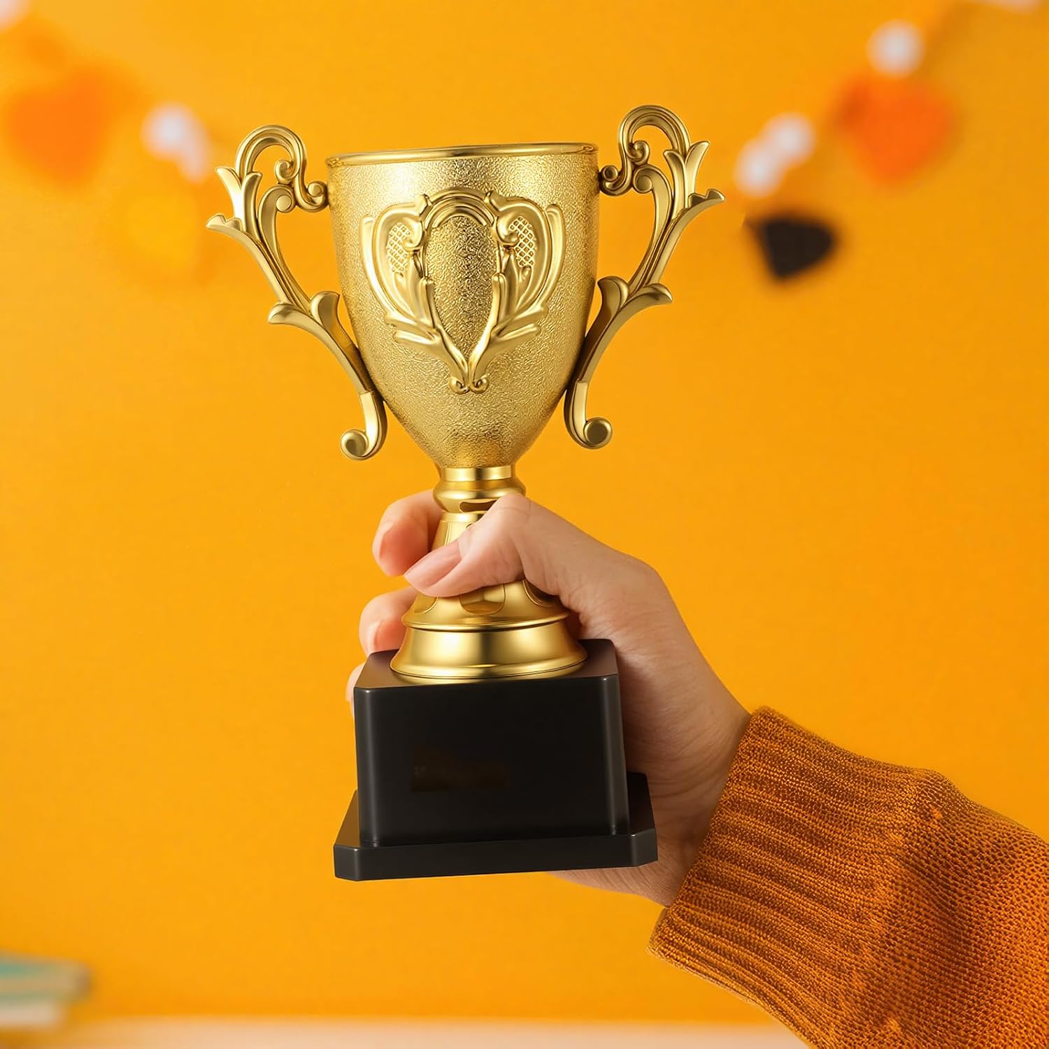 Plastic Gold Trophy Cup, Golden Trophies Trophy Cup for Sports Footabll Competition Tournaments Party