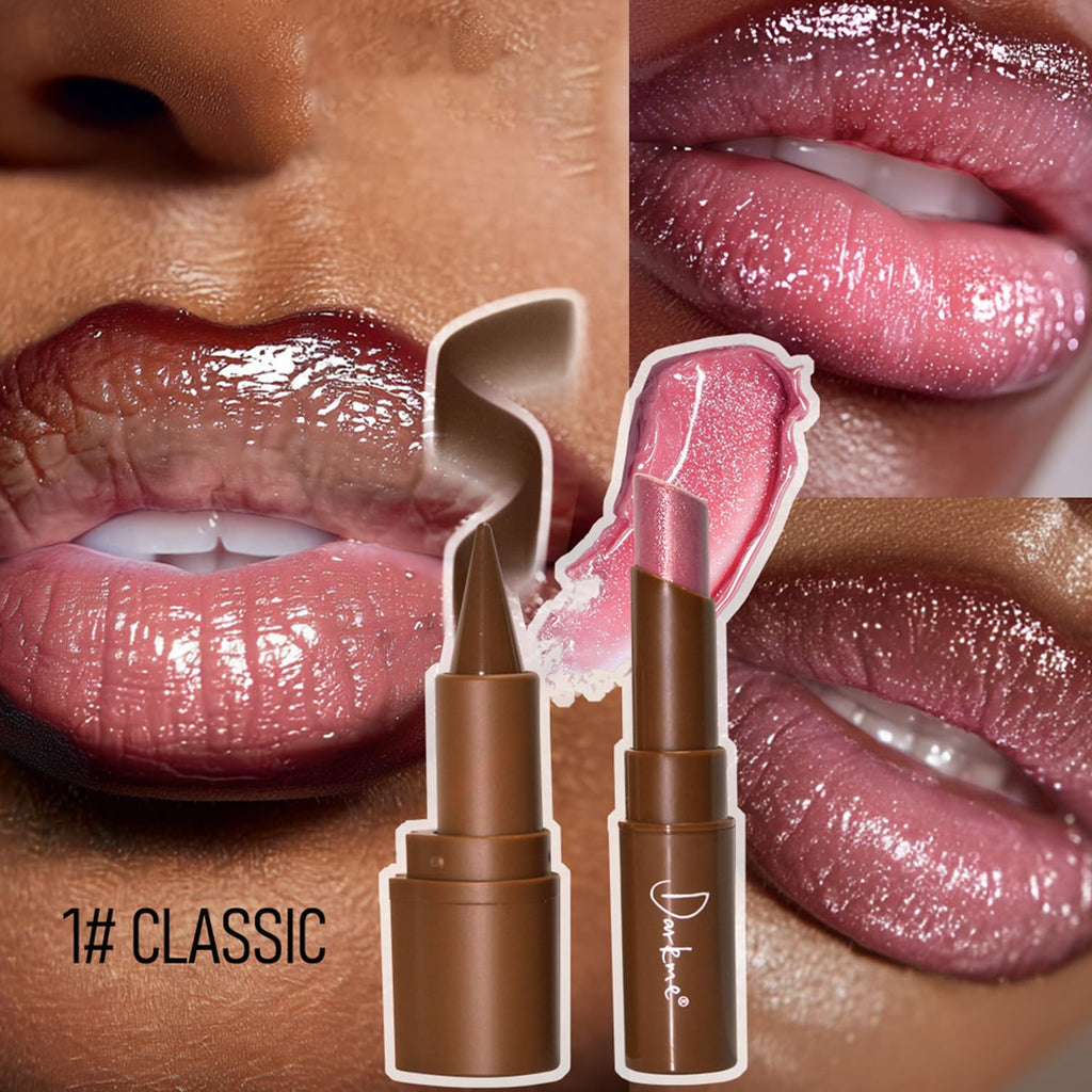 2PCS Jelly Lip Gloss with Brown Lip Liner Set for Women(Classic) | Moisturizing Solid High Shine Lip Gloss Combo