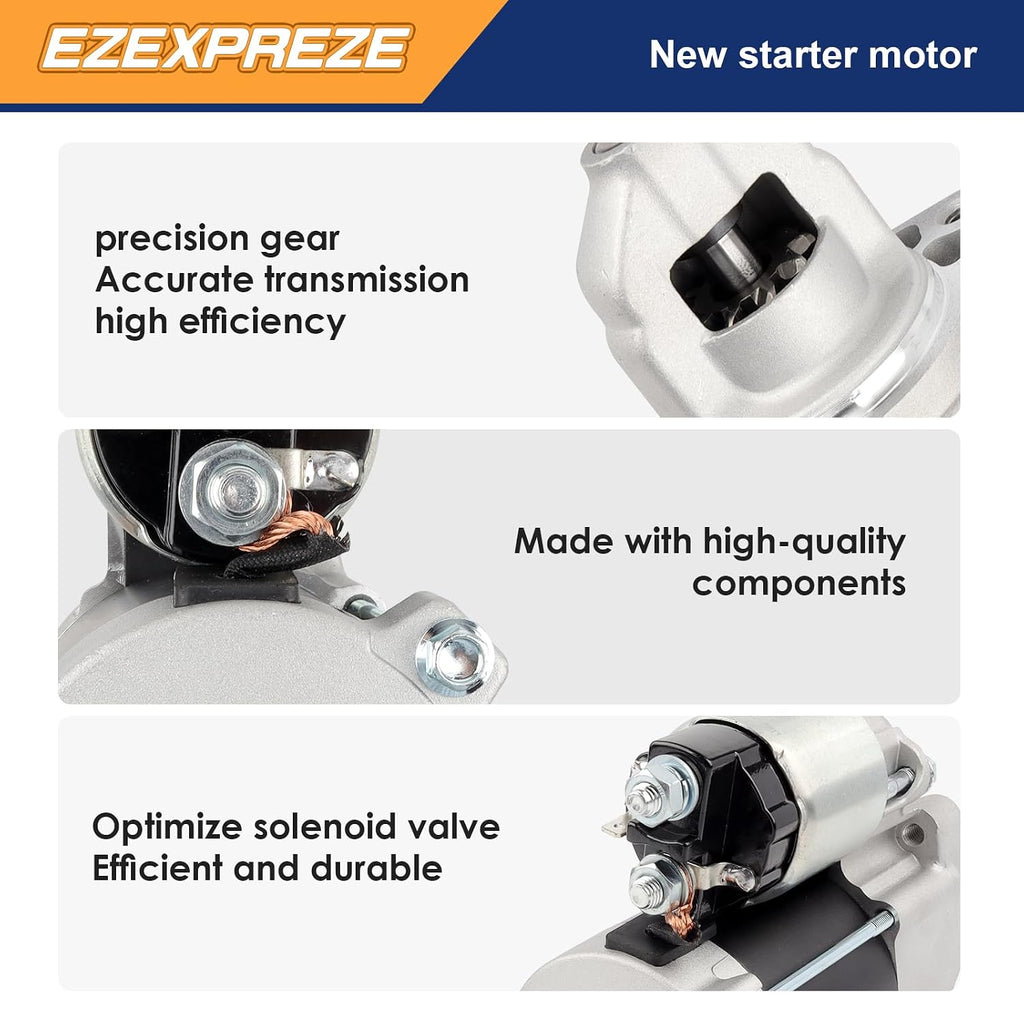 Ezexpreze 19169 New Starter Motor Replacement for Kawasaki FX730V FX691V FX600V FX651V FX541V FX481V, John Deere 636M 652R 648R Z445 Z920A WHP52A WH48A, OE# 428000-6600 21163-0756 21163-0754