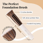 Flat Top Kabuki Foundation Brush for Liquid Makeup, Cream & Powder