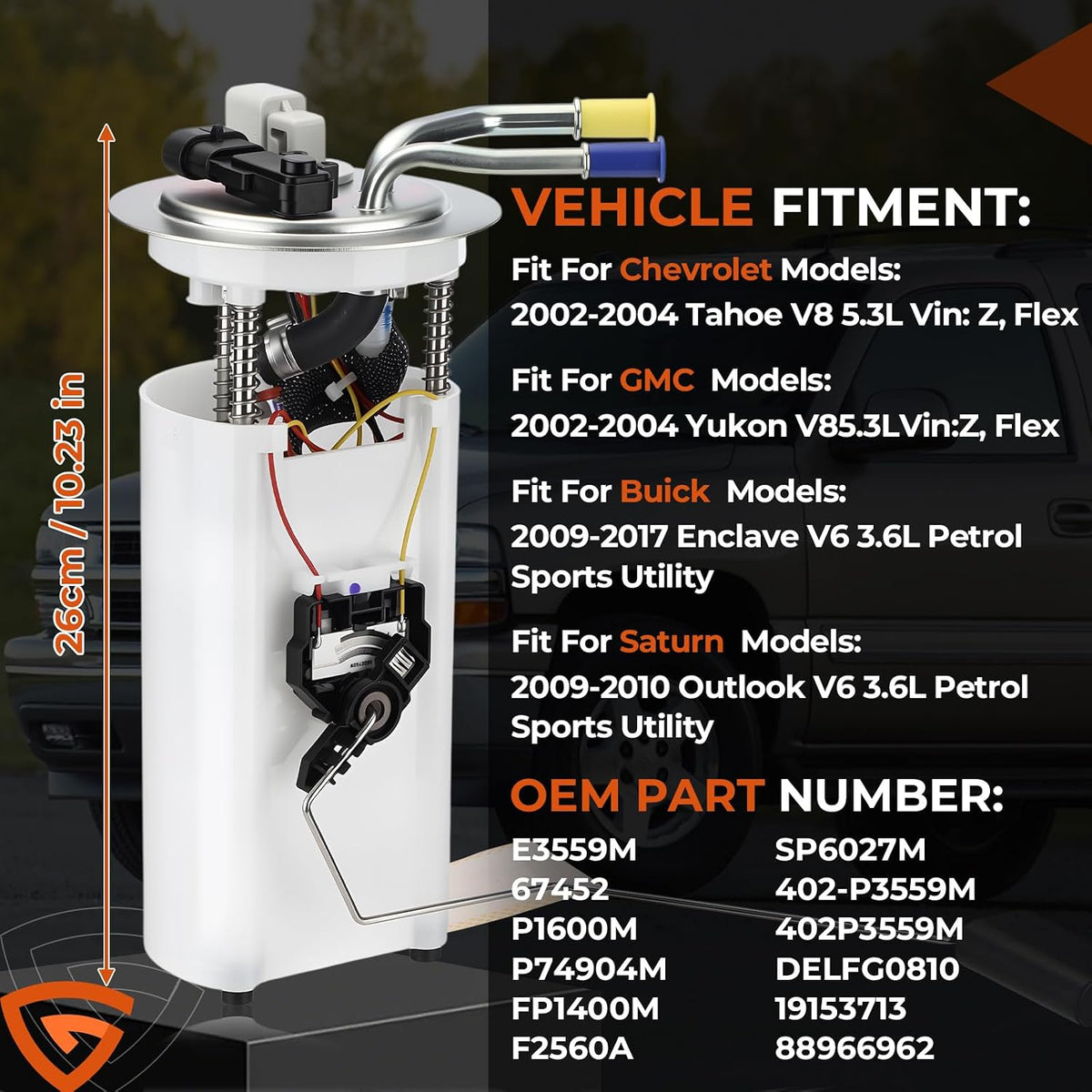 Electric Fuel Pump Fit for Chevy Tahoe GMC Yukon 5.3L