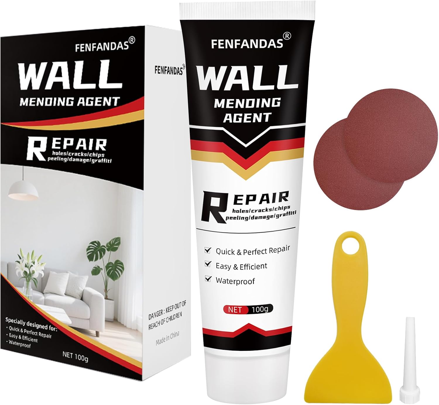 Drywall Repair Kit, Drywall Hole Patch Repair Kit Spackle Wall Repair Kit | Drywall Putty for Filling Holes and Creak