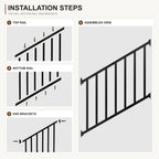 Stainless Steel 4 Ft x 36 in Porch and Stair Deck Railing Kit