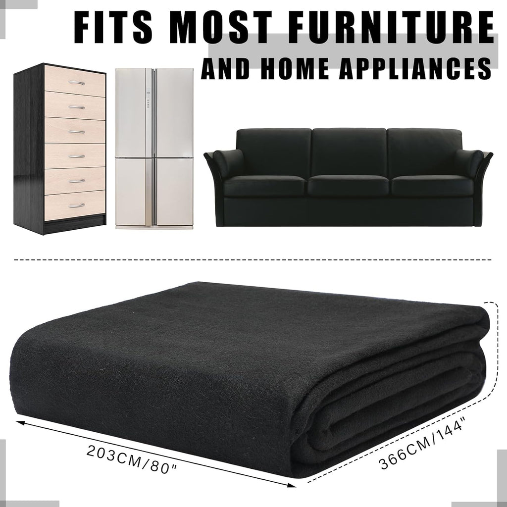 2 Pcs 80" X 144" Extra Large Moving Blankets Heavy Duty, Black