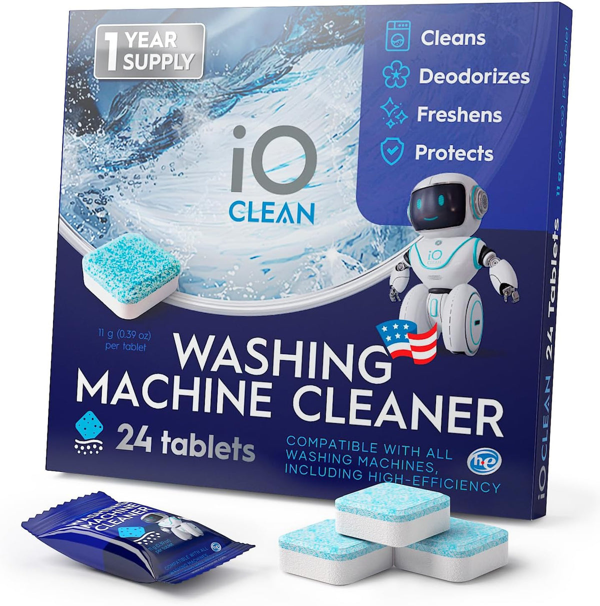 Washing Machine Cleaner Descaler Tablets, 24 Count |1 Year Supply