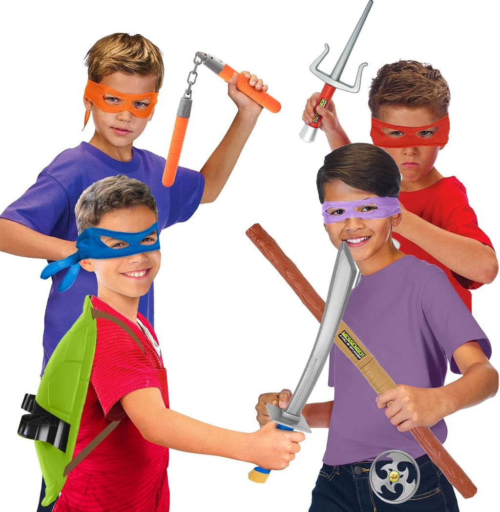 Turtle Shell Superhero Cosplay Costume props Weapon Mask Kid toys for birthday Halloween Christmases gifts