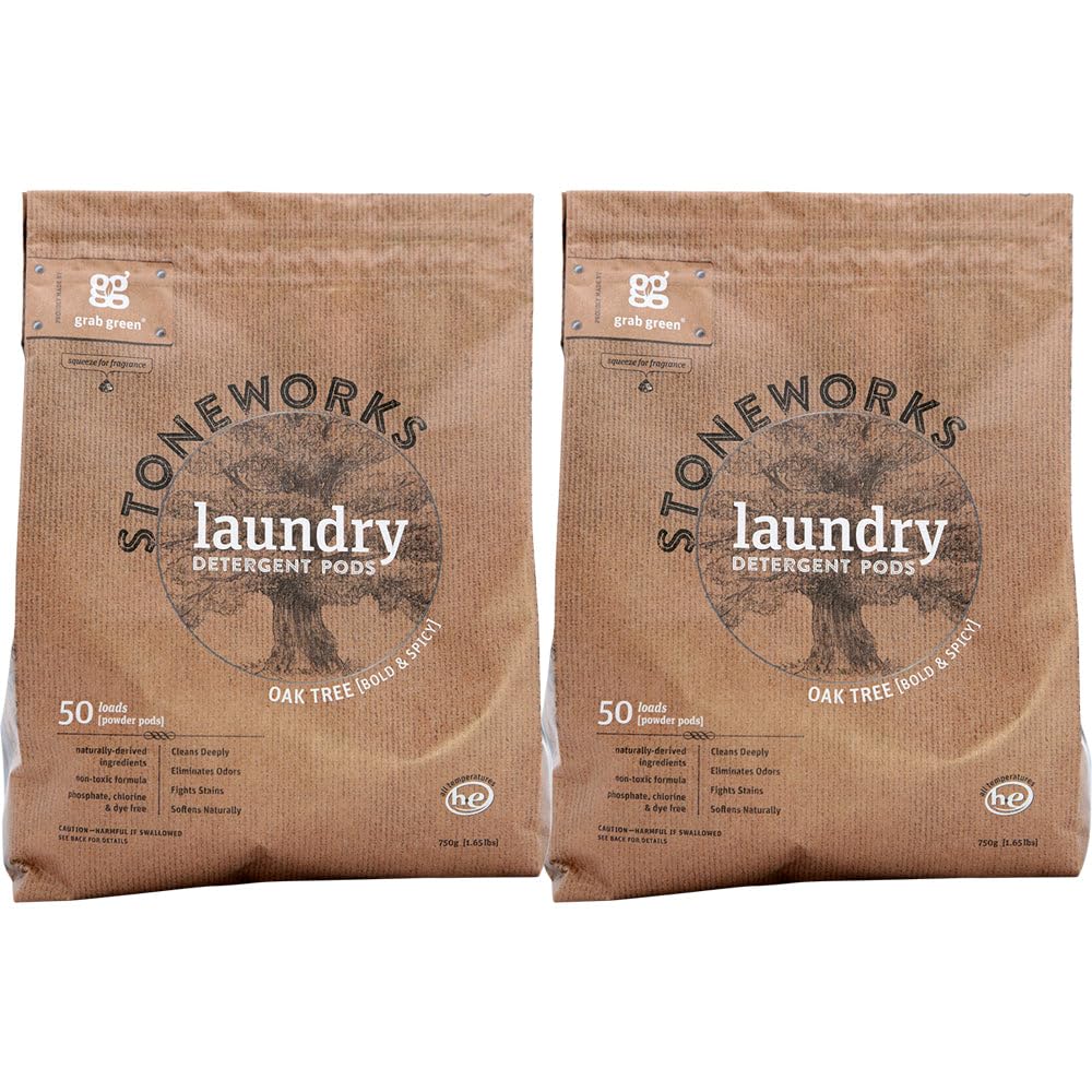 Stoneworks Laundry Detergent Pods, 100 Count, Oak Tree