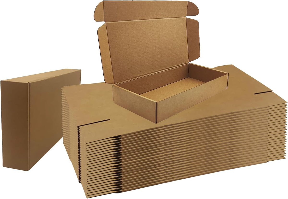 12x6x2 inch Shipping Boxes Bulk 25 Pack, Brown Corrugated Cardboard Mailers