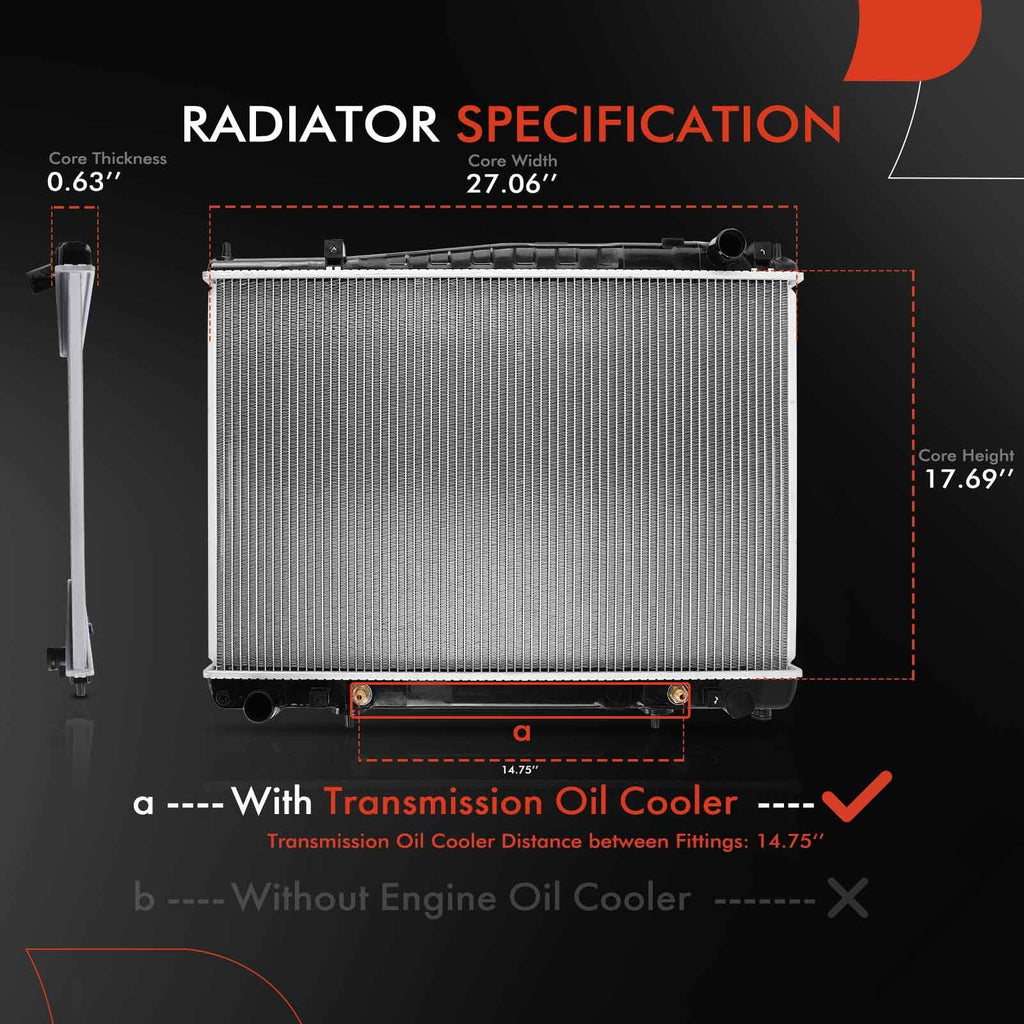 A-Premium Engine Coolant Radiator Compatible with Infiniti Model