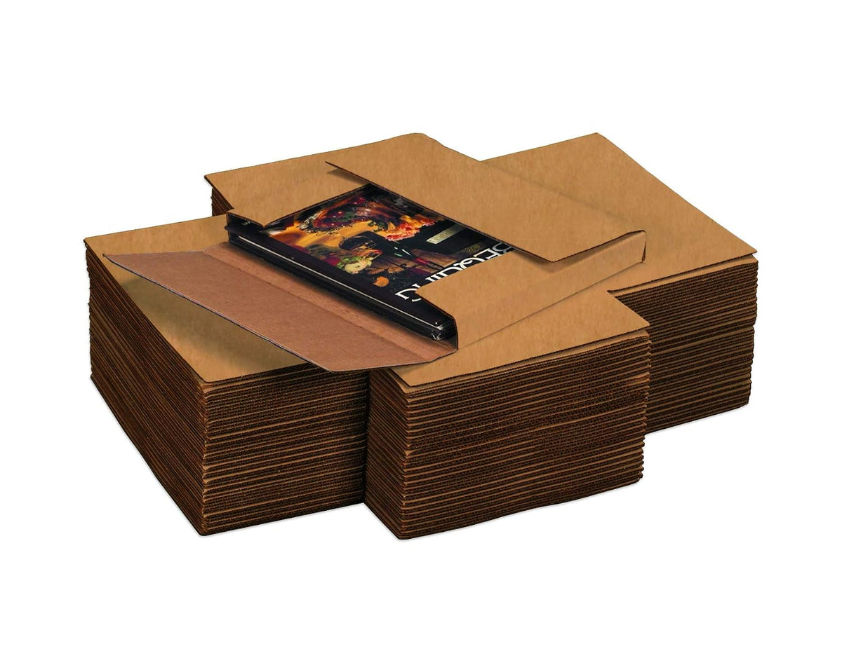 BFM18182BFK Corrugated Cardboard Easy-Fold Mailers, 18 x 18 x 2 Inches, Fold Over Mailers, Adjustable Die-Cut