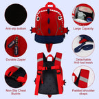 Red Dinosaur Toddler Backpack with Safety Leash for 3-6 Years