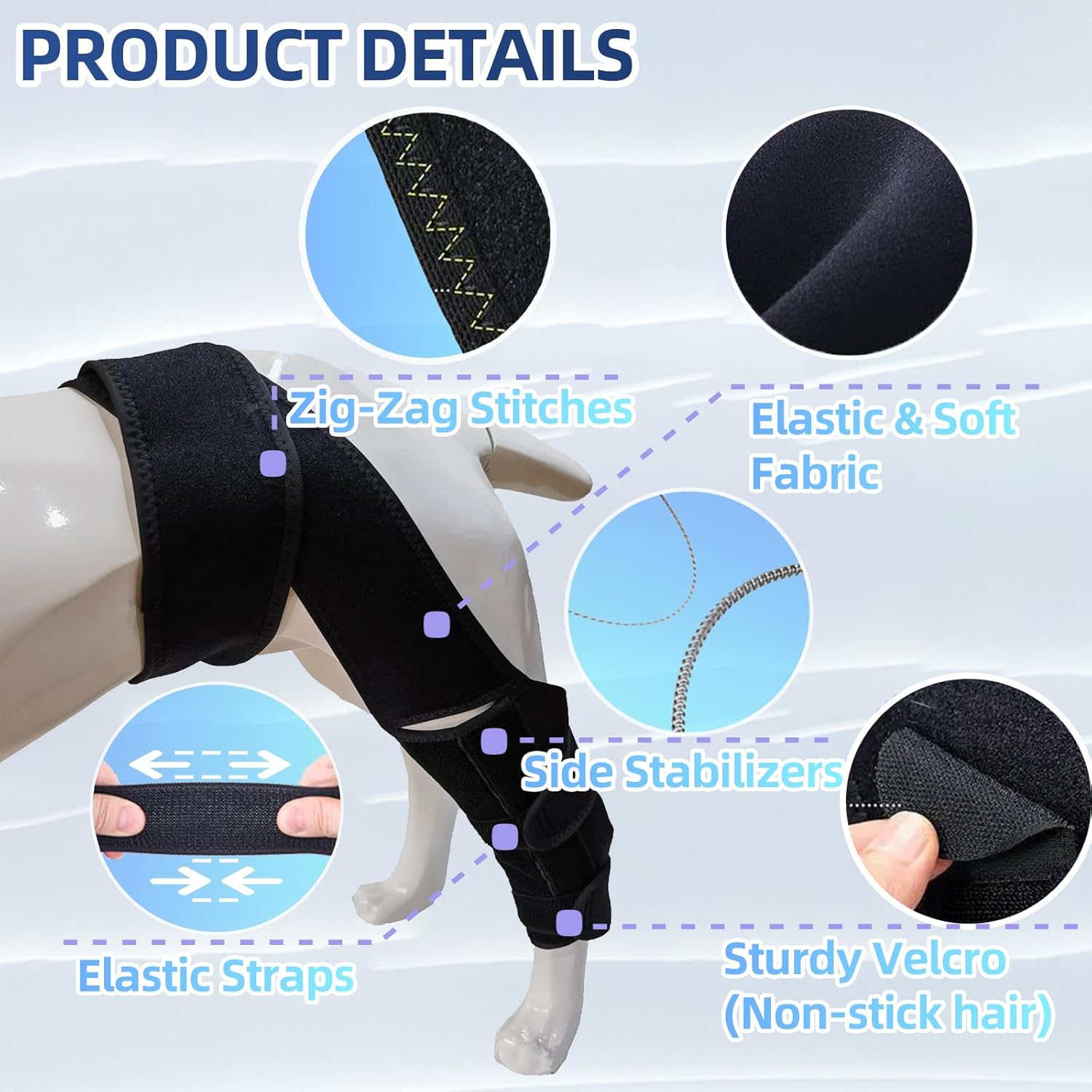 L Dog Leg Braces for Back Leg for Support with Cruciate Ligament Injury-Better Recovery with Dog Knee Brace for Torn