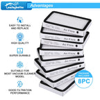 8 Pack Vacuum Cleaner HEPA Filter Replacement for Sears Kenmore EF-2, Replace Part #86880……