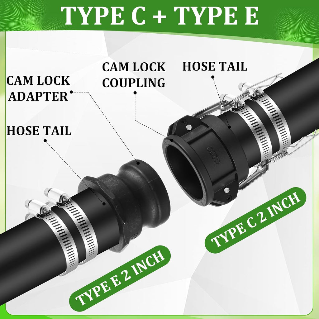 4 Set 2 Inch Camlock Fittings Type C&E