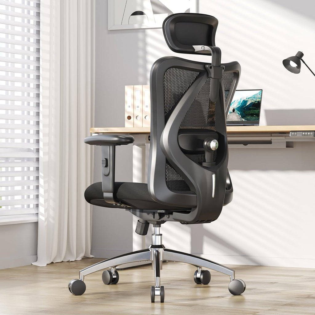 M18 Ergonomic Office Chair, High Back Mesh Desk Chair with Adjustable Headrest & Lumbar Support, Computer Chair with