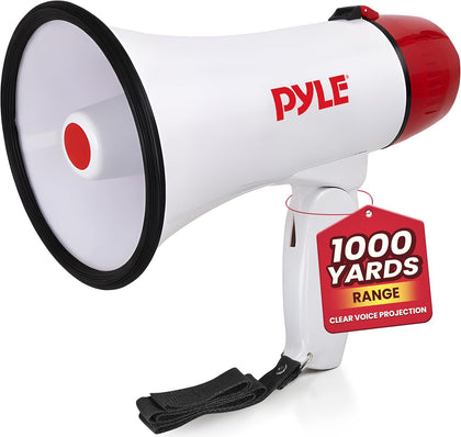 20W Megaphone Bullhorn - 5.4'' x 8.6'' Portable Megaphone, Projection Range 1000 Sq. Yards, Voice Talking & Siren