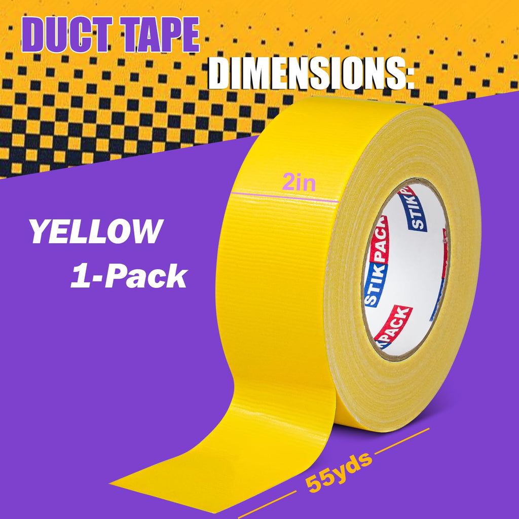 Heavy Duty Yellow Duct Tape 2 Inches x 165 Feet, 1 Roll
