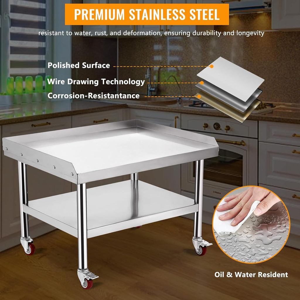 36 x 28'' Stainless Steel Commercial Work Table,1000lbs Capacity