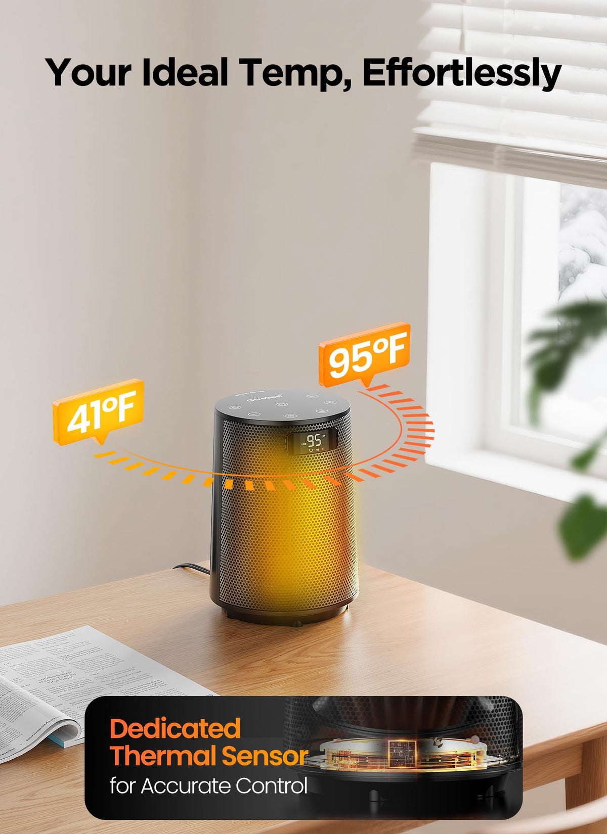 Space Heater, Electric Portable Heaters for Indoor Use
