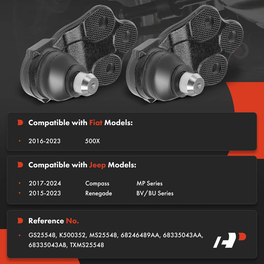 A-Premium Front Lower Ball Joint - Forge Steel, Compatible with Jeep & Fiat