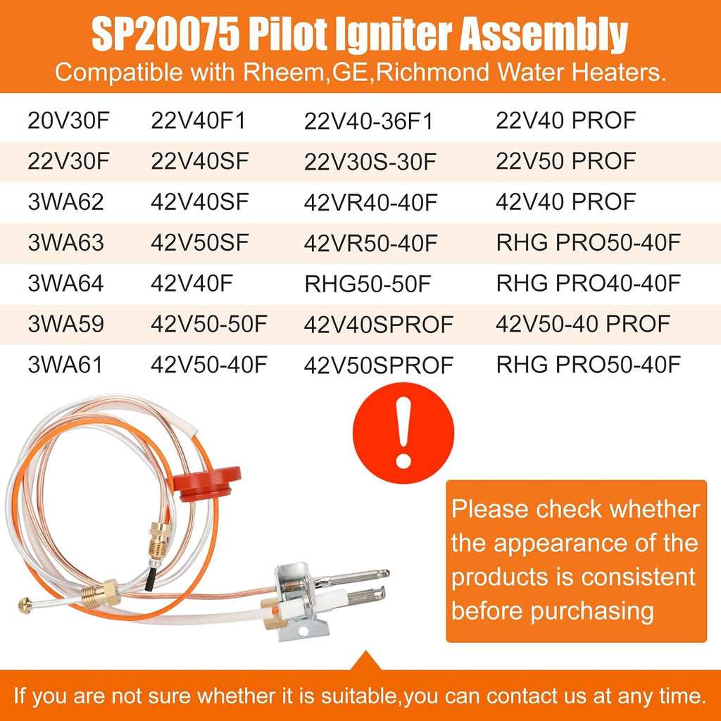 Upgraded SP20075 Pilot and Igniter Assembly Replacement Kit