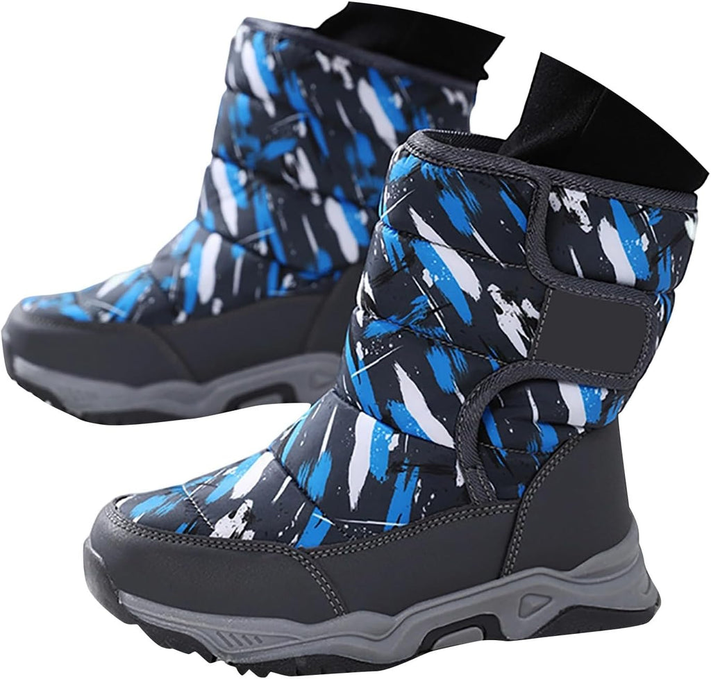 Kids Snow Boots Winter Boys Girls Waterproof Insulated Fleece Lined Ski Shoes Cozy Outdoor Non Slip Hiking Booties