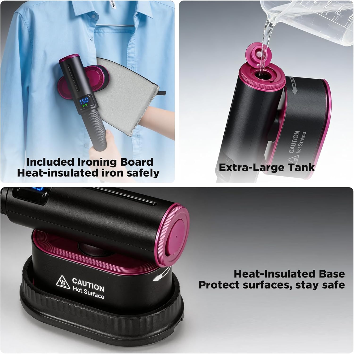 Travel Steamer for Clothes, 2-in-1 Steam Iron & Garment Steamer | Portable Handheld Clothes Steam with Fast Heat-Up