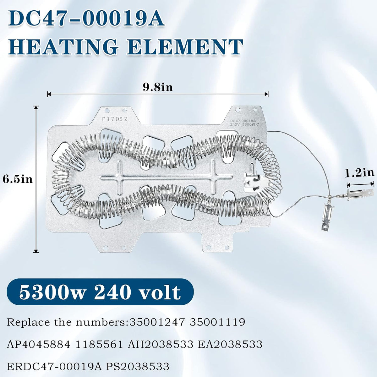 2 Pack DC47-00019A Dryer Heating Element Replacement for SAMSUNG