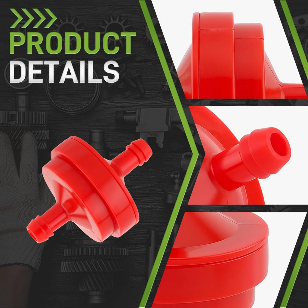 10 Pack Lawn Mower 1/4 Inch Inline Gas Fuel Filter