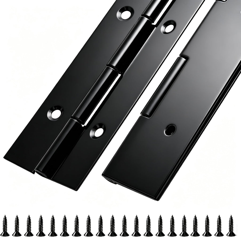 2Pack Black Piano Hinge 48 Inch x 1 1/2 Inch Open Width