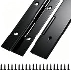 2Pack Black Piano Hinge 48 Inch x 1 1/2 Inch Open Width