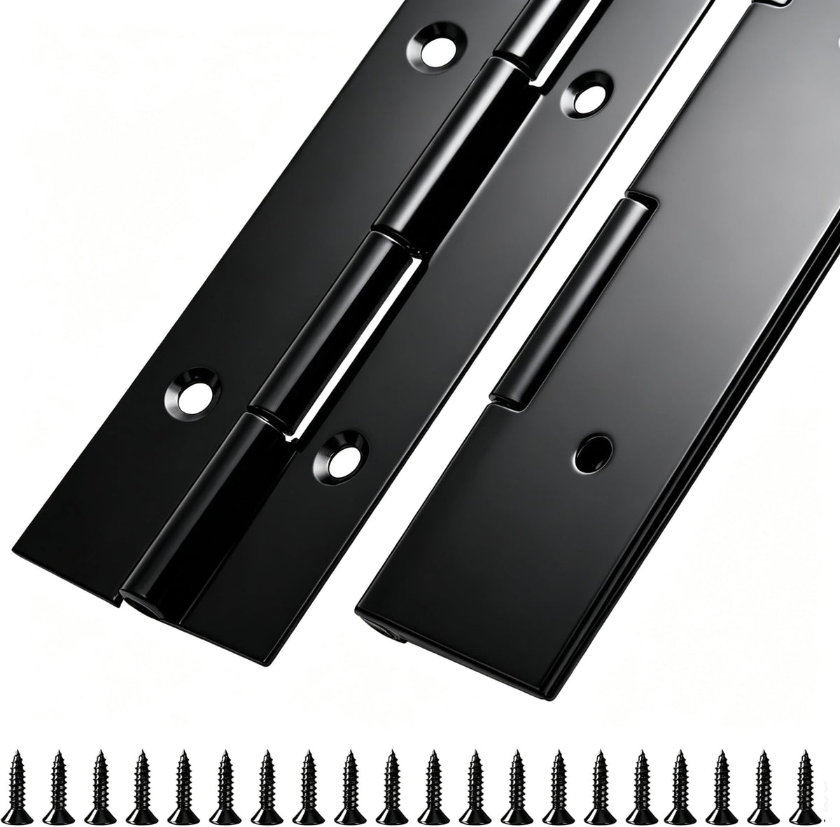 2Pack Black Piano Hinge 48 Inch x 1 1/2 Inch Open Width